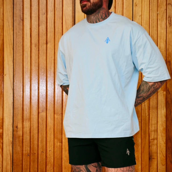 new sky blue over size tee 