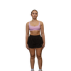Woman black running shorts front view 