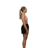 Woman black running shorts side view 