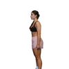 Woman pink running shorts  side view