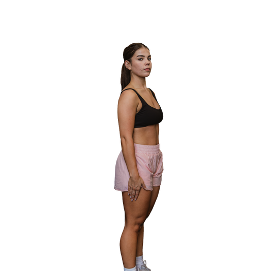 Woman pink running shorts 