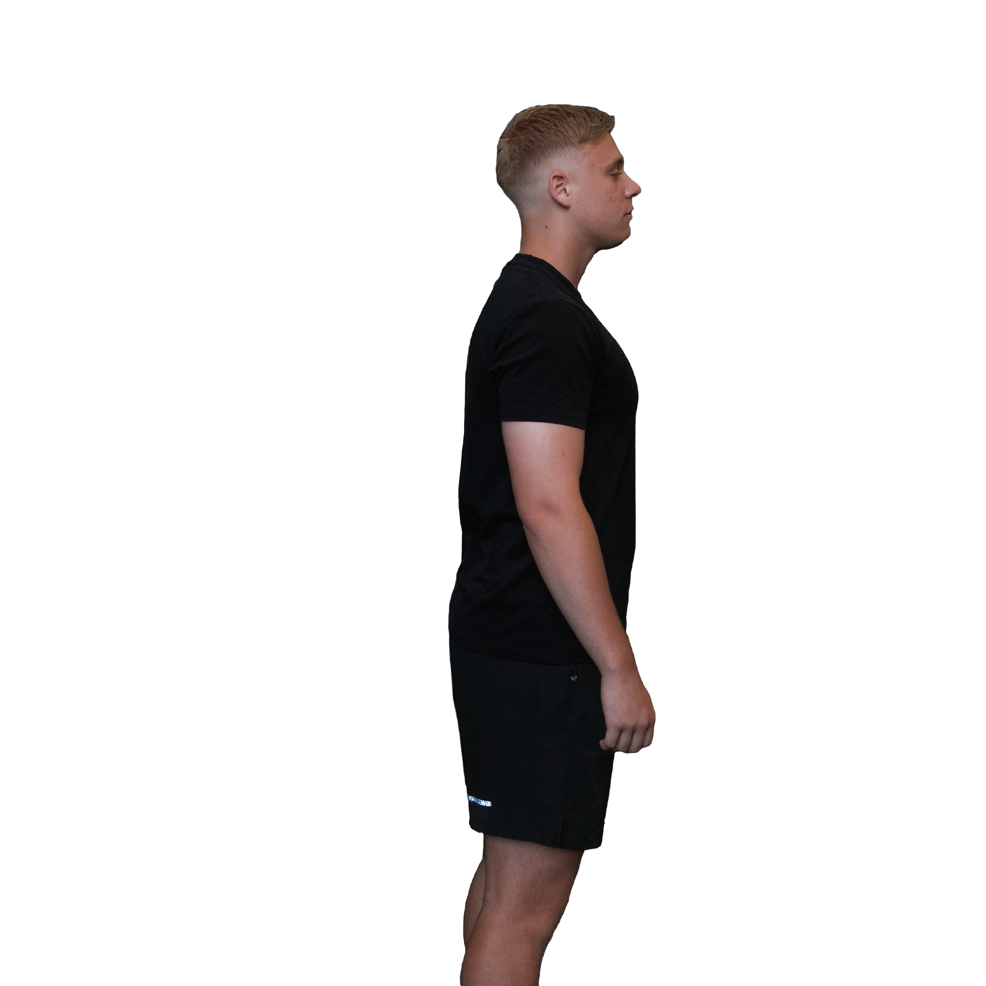 Men's cotton lifestyle tee black side view
