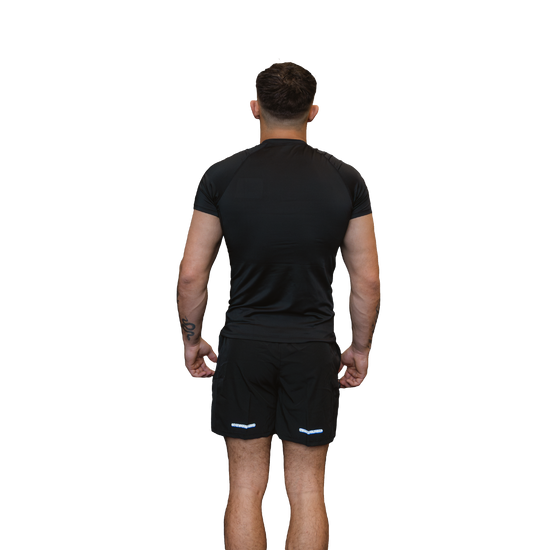 Men's ultra–Compression Tee black rear view 