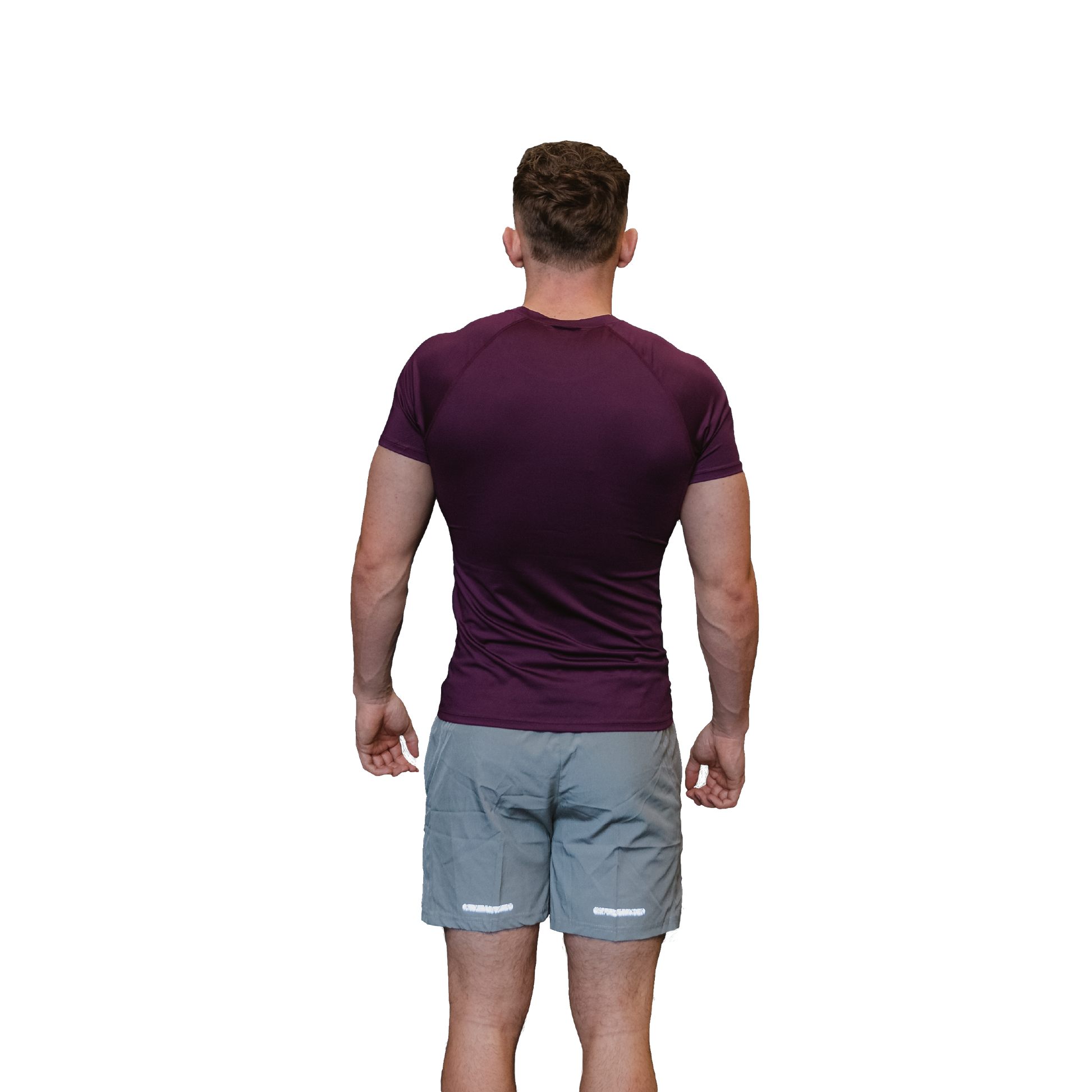 Men's ultra–Compression Tee plum rear view 