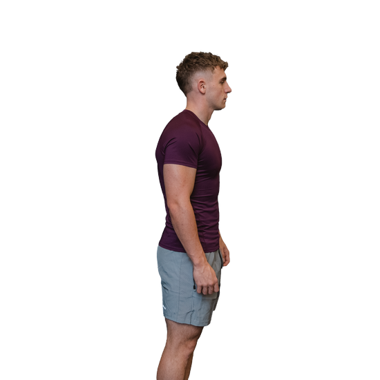 Men's ultra–Compression Tee plum side view 