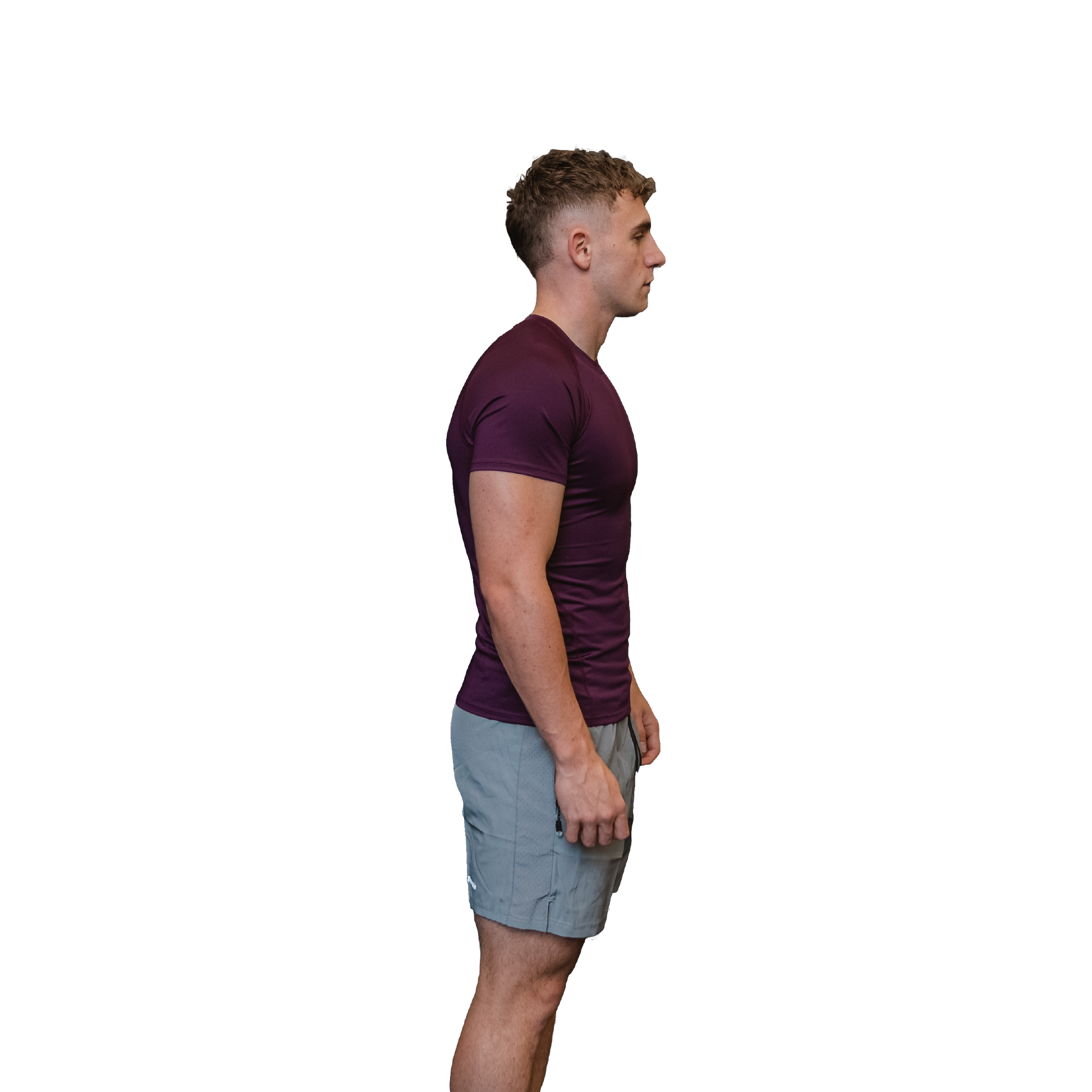 Men's ultra–Compression Tee plum side view 