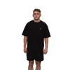 Man wearing relaxed tee unisex black front view