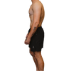 Men’s black training shorts side view