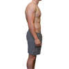 Men’s grey training shorts side view