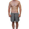 Men’s grey training shorts front view
